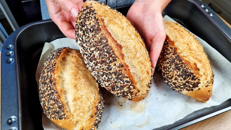 Crispy Singing Seeded Artisan Bread - Listen to the Crust!